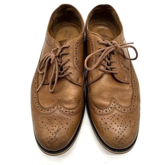 Polo Ralph Lauren Pierced Wingtip Oxford Lace Up Shoes Tan 11 D
